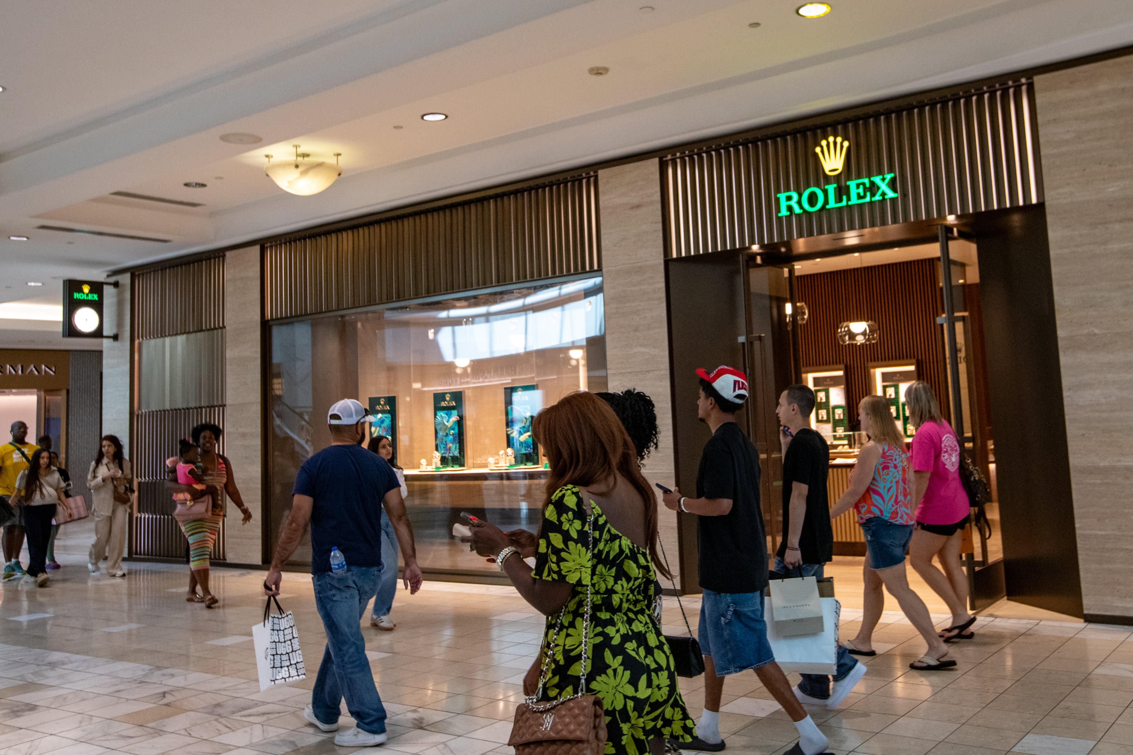 Rolex has upgraded its storefront at Lenox Square. (Jenni Girtman for the AJC)