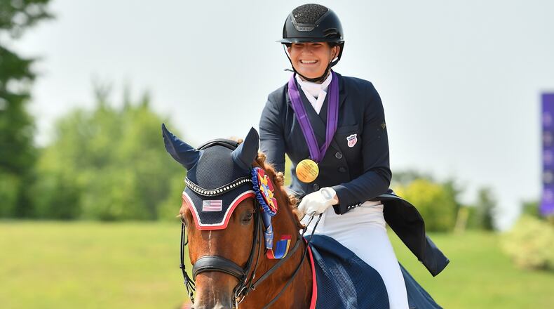 Virginia Woodcock and her horse, known as Souci, picked up three gold medals at the FEI North American Youth Championships in Traverse City, Michigan. Two weeks later, the pair won the Adequan/USEF Junior Dressage National Championship at the 2024 U.S. Dressage Festival of Champions in Wayne, Illinois