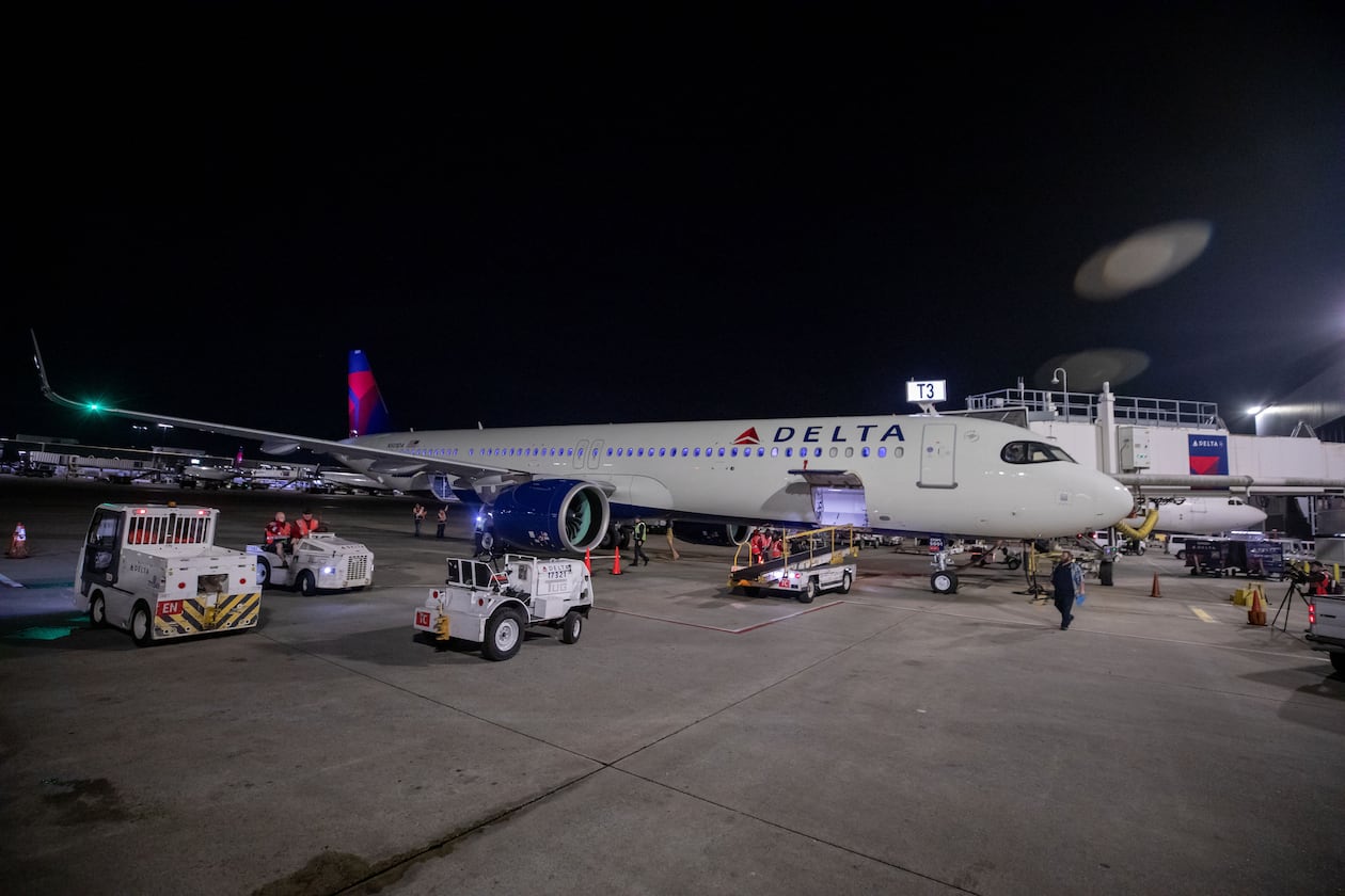 Delta Air Lines' first A321neo arrived in Atlanta on March 25, 2022. (Courtesy of Delta Air Lines)