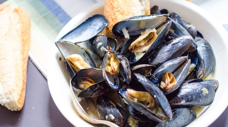 Mussels in Hard Cider 
Virginia Willis for The Atlanta Journal-Constitution