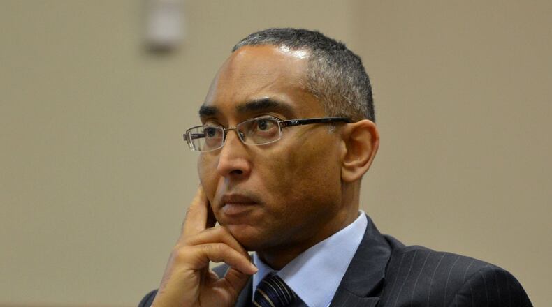 Suspended DeKalb County CEO Burrell Ellis appears before Judge Courtney L. Johnson in DeKalb County Superior Court during a second day of motions hearings Tuesday, April 1, 2014.