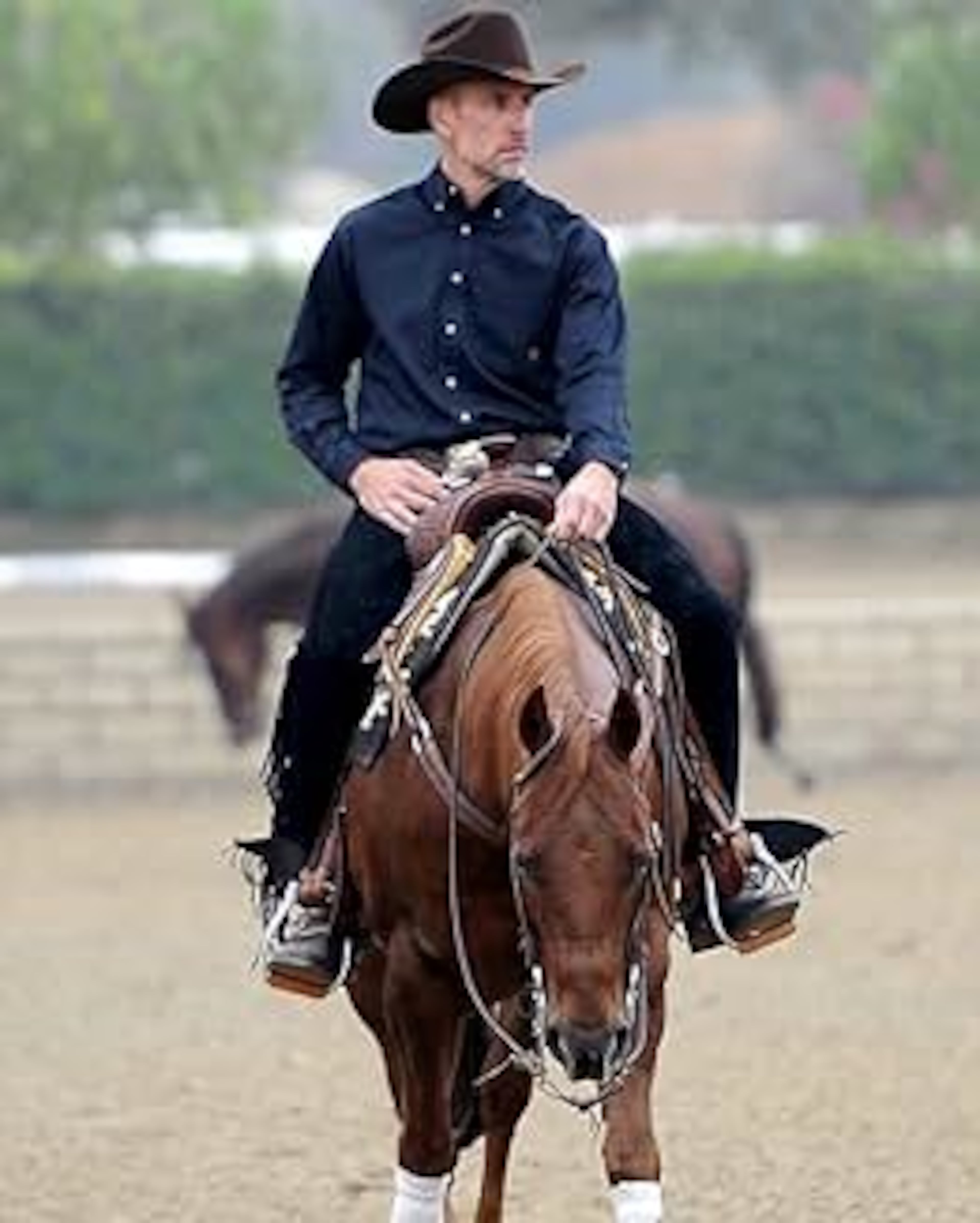 Brian Unger participates at a National Reining Horse Association competition at the Burbank Equestrian Center. (Courtesy of Brian Unger)