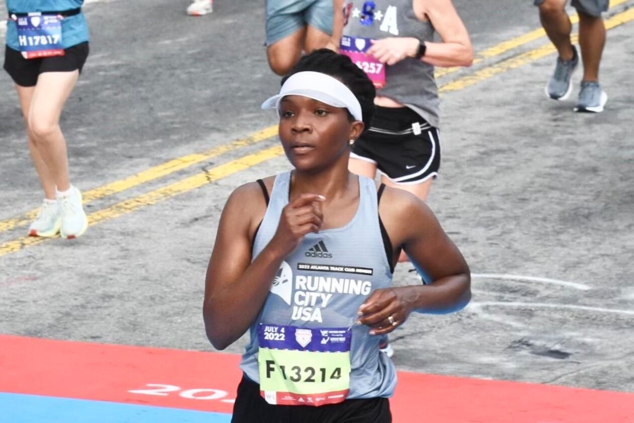 Lisa Cupid runs The Atlanta Journal-Constitution Peachtree Road Race on July 4, 2022, in Atlanta. Photo provided