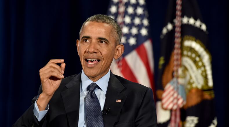 President Barack Obama speaks at the National Rx Drug Abuse & Heroin Summit on Tuesday in downtown Atlanta. Brant Sanderlin, bsanderlin@ajc.com