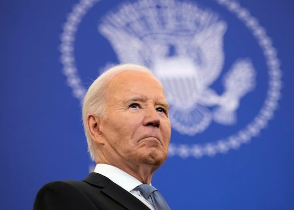 FILE - President Joe Biden waits to speak about foreign policy at the State Department in Washington, Jan. 13, 2025. (AP Photo/Susan Walsh, File)
