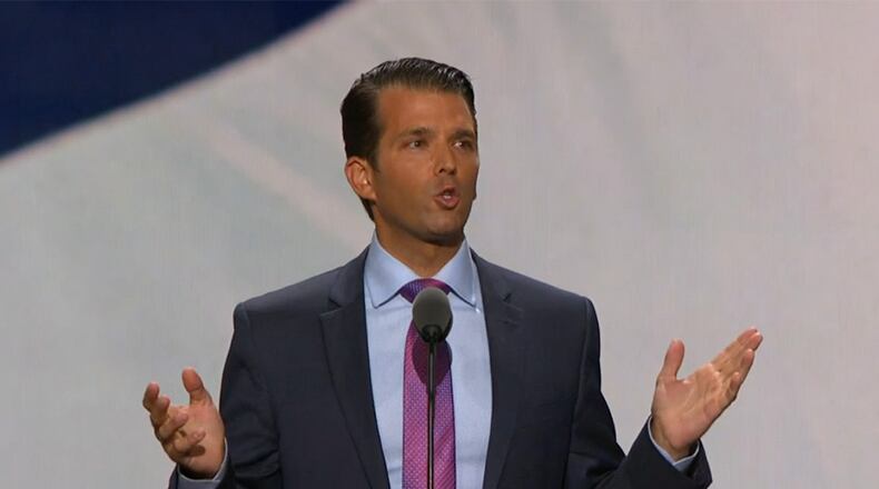 Donald J. Trump, Jr. speaks at the Republican National Convention on July 19, 2016.