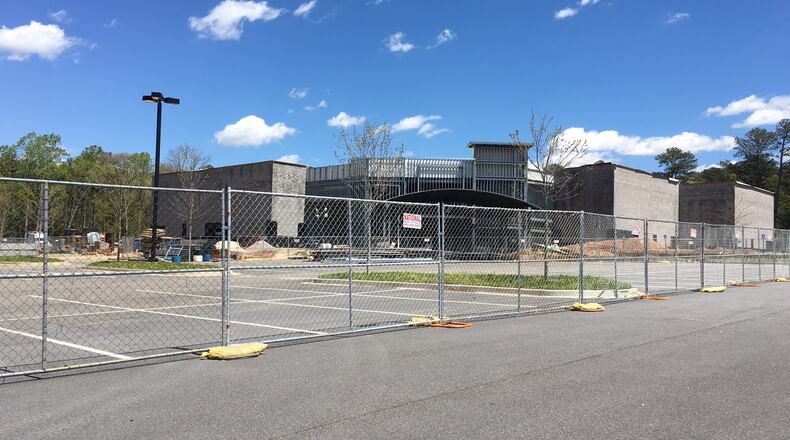 The site of the Carmike Ovation theater being built along Scenic Highway, as seen in April. TYLER ESTEP / TYLER.ESTEP@COXINC.COM