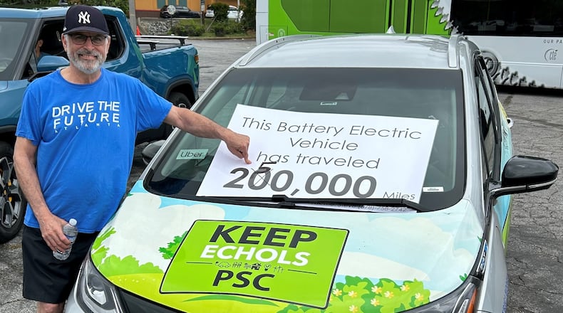 On Saturday, April 20, Steve Epstein reached 250,000 miles on his Chevy Bolt. Epstein has been a rideshare driver for almost a decade. He thought EVs would be a great option for the ridesharing industry. Image Credit: Steve Epstein