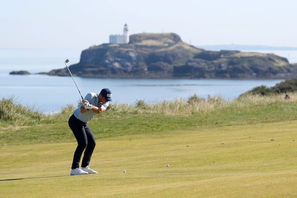 Norway's Viktor Hovland on day two of the Scottish Open at The Renaissance Club, North Berwick, Scotland, Friday July 11, 2025. (Andrew Milligan/PA via AP)