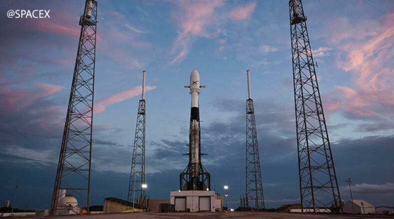 SpaceX is expected to launch 60 satellites from Cape Canaveral Air Force Station Wednesday night.(Photo via @SpaceX)