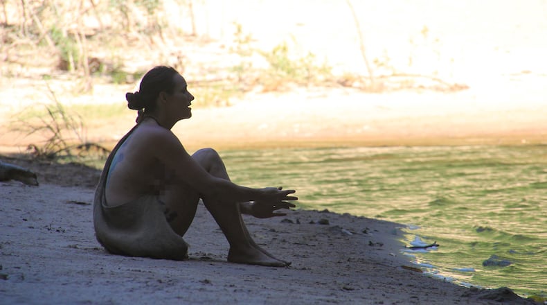 Sabrina Mergenthaier, a stay-at-home mom with three kids from Snellville, tried to brave the Bolivian rain forest on Sunday's Discovery Channel hit "Naked and Afraid." CREDIT: Discovery