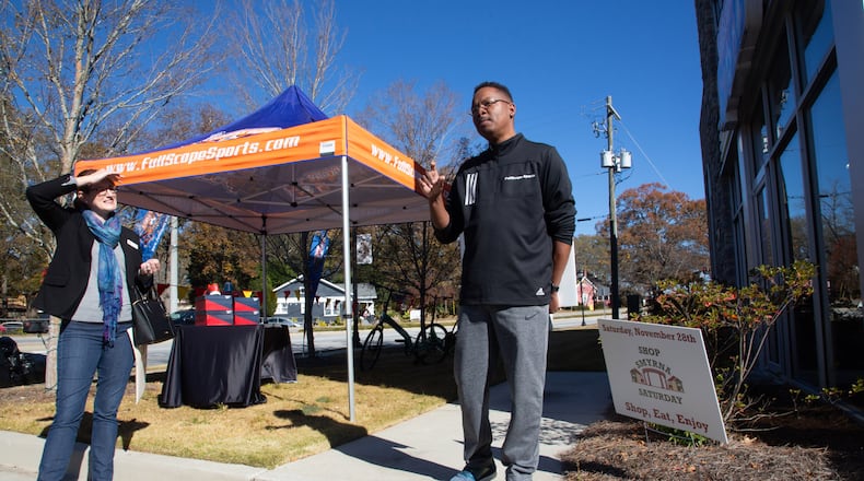 FullScope Sports owner Bobby Young talks about his business outside his store on Small Business Saturday in  Smyrna, November 27, 2021. STEVE SCHAEFER FOR THE ATLANTA JOURNAL-CONSTITUTION