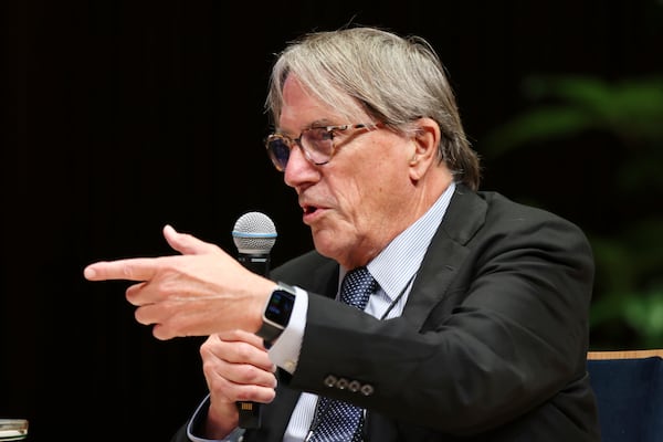 Former U.S. Ambassador to Croatia Peter Galbraith speaks during a panel discussion at the NATO Parliamentary Assembly in Dayton, Ohio, Friday, May 23, 2025. (AP Photo/Paul Vernon)