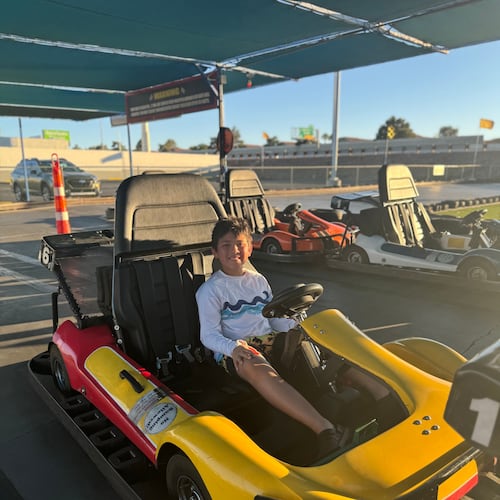 This undated photo taken and provided by Sumit Rai shows his son, Nathaniel, 10, who was the one rescued Saturday, July 25 2026, in Santa Cruz by the teen lifeguard. (Sumit Rai via AP)