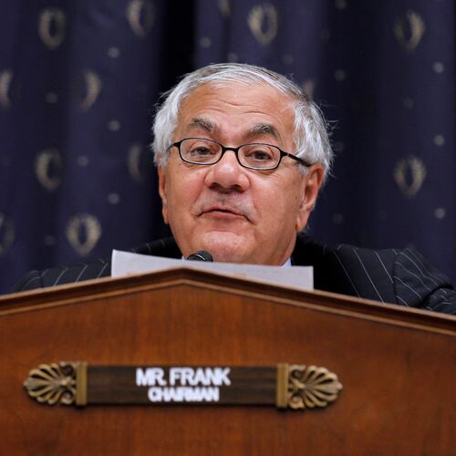 FILE - House Financial Services Committee Chairman Rep. Barney Frank, D-Mass., speaks on Capitol Hill in Washington, July 22, 2010. (AP Photo/Alex Brandon, File)
