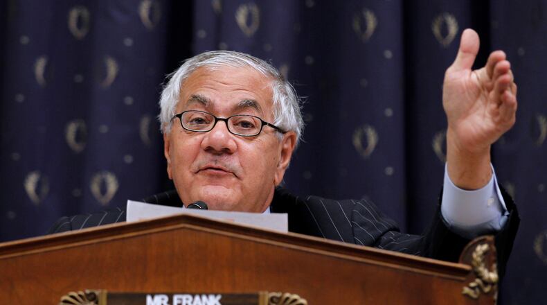 FILE - House Financial Services Committee Chairman Rep. Barney Frank, D-Mass., speaks on Capitol Hill in Washington, July 22, 2010. (AP Photo/Alex Brandon, File)