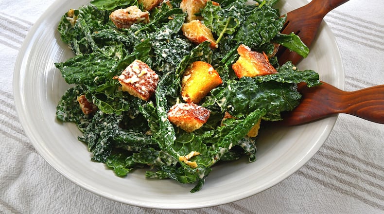 Kale Caesar with Garlic Croutons. (Chris Hunt for The Atlanta Journal-Constitution)