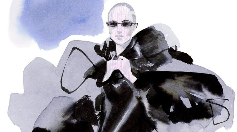 “Alexandre Vauthier, Madame Figaro” in ink on paper by Marc-Antoine Coulon. CONTRIBUTED BY MARC-ANTOINE COULON AND MADAME FIGARO