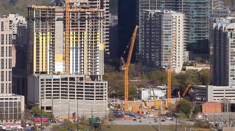 Housing construction, apartments and condos in midtown. Aerial photos shot March 31, 2017. BOB ANDRES /BANDRES@AJC.COM AJC FILE PHOTO