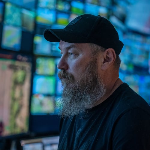Maj. Robert "Magyar" Brovdi stands in the control room during a long-range unmanned aerial vehicle operation targeting Russian positions in an undisclosed location in Ukraine on Friday, Aug. 7, 2026. (AP Photo/Dan Bashakov)
