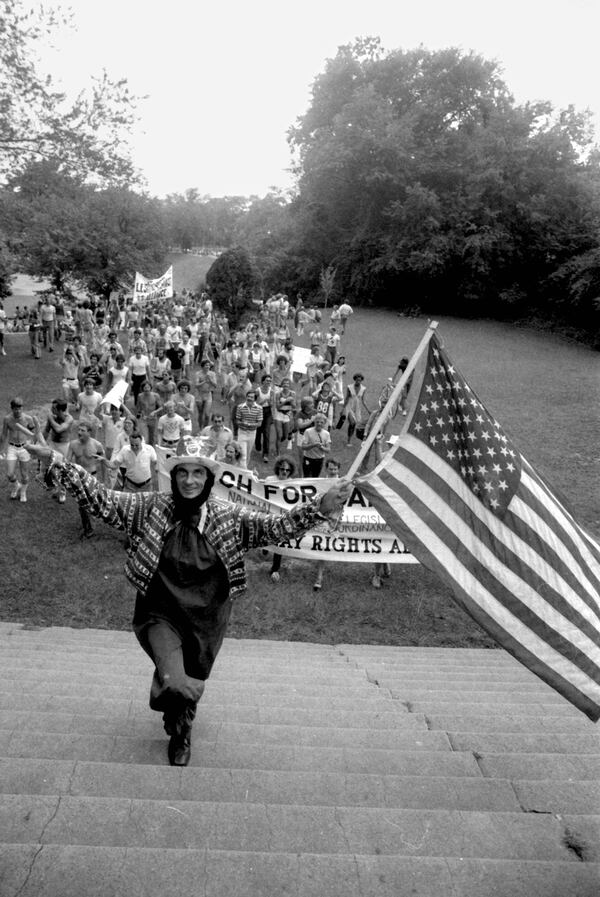 The Atlanta Pride Parade of 1977 was much smaller than recent events. (File/AJC)