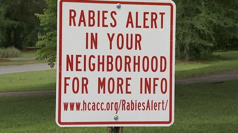 This is the second time in two days that Henry County Animal Control Officers have had to put rabies alert signs in neighborhoods.
