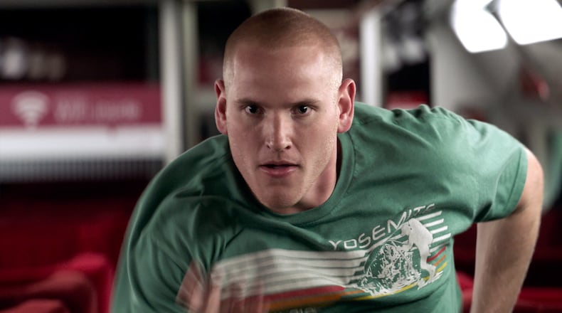 Spencer Stone stars as himself in a scene from “The 15:17 To Paris.” Contributed by Warner Bros. Pictures