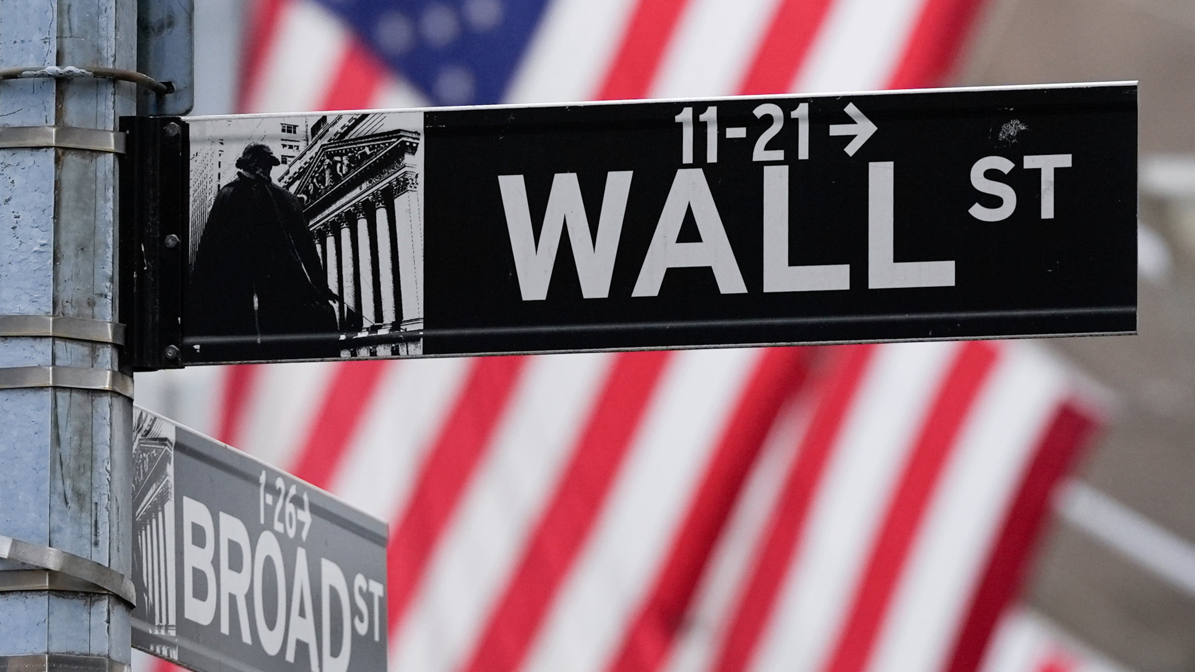 FILE - A sign outside the New York Stock Exchange marks the intersection of Wall and Broad Streets, Tuesday, Jan. 28, 2025, in New York. (AP Photo/Julia Demaree Nikhinson, File)