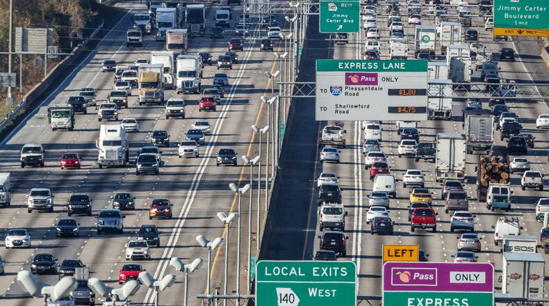 Metro Atlanta interstates are expected to be packed with travelers as the Thanksgiving holiday approaches. (John Spink / John.Spink@ajc.com)
