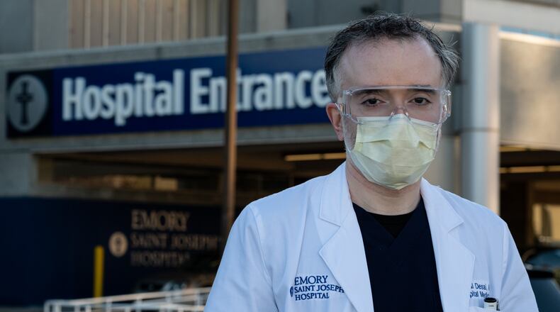 201116-Atlanta-Dr. Dhaval Desai, photographed  Monday afternoon, Nov. 16, 2020, is the director of hospital medicine at Emory St. Joseph’s Hospital.  Ben Gray for the Atlanta Journal-Constitution