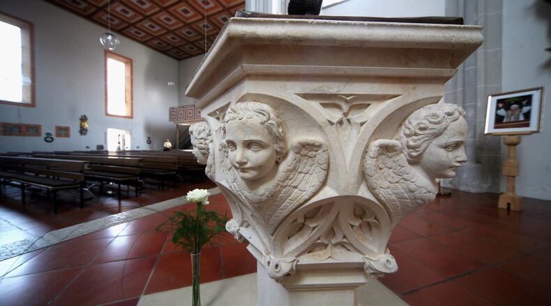A baptism font was the site of a strange incident in France, where a priest slapped a crying baby.