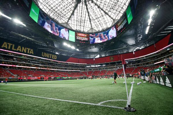 A view of the Mercedes-Benz Stadium before an MLS soccer match between Atlanta United and the Portland Timbers in Atlanta. (Brett Davis/AP 2018)
