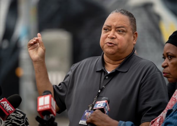 Atlanta City Councilman Michael Bond speaks to the members of the media. He says his father's legacy is "education, activism, speaking truth, bringing people out of the darkness."  (Ben Hendren for the AJC 2024)