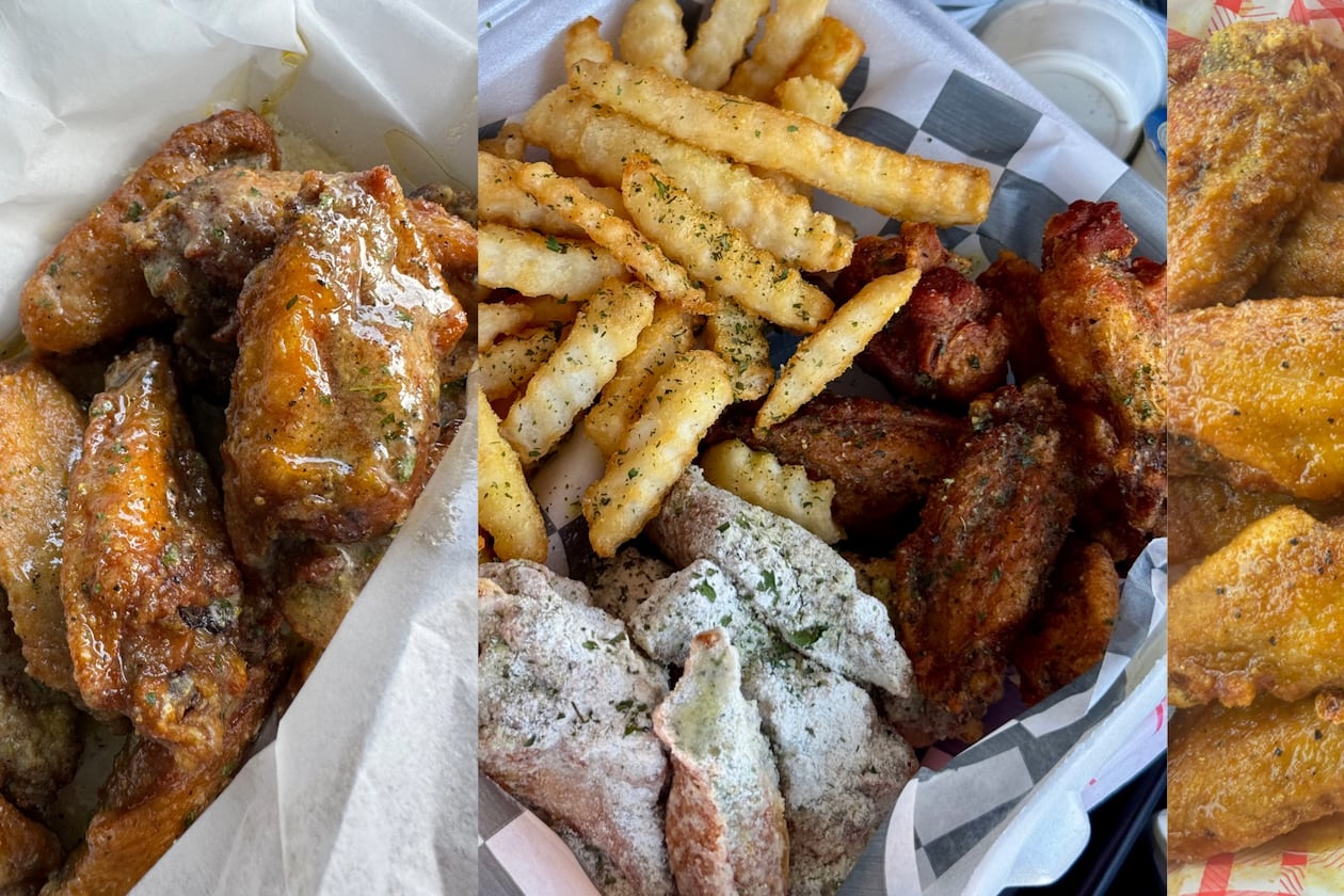 A triptych of metro Atlanta hot wings recommended by the Real Food Stalker, from left: Wings on Wheat, Trap Wingz and Buffalo Bar.