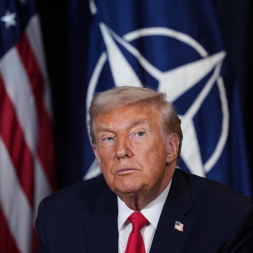 President Donald Trump during a meeting with NATO Secretary General Mark Rutte on the sidelines of the Annual Meeting of the World Economic Forum in Davos, Switzerland, Wednesday, Jan. 21, 2026. (AP Photo/Evan Vucci)