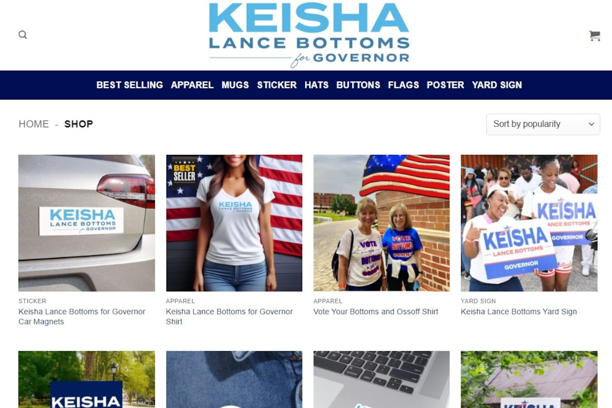 A new report from domain intelligence company WhoisXML API found 270 web domains tied to Georgia political campaigns, many of which appear to be scam sites with no connection to the campaigns, like this one which looks like an online store for Keisha Lance Bottoms' Democratic campaign for governor. (AJC File)