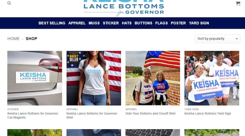 A new report from domain intelligence company WhoisXML API found 270 web domains tied to Georgia political campaigns, many of which appear to be scam sites with no connection to the campaigns, like this one which looks like an online store for Keisha Lance Bottoms' Democratic campaign for governor. (AJC File)