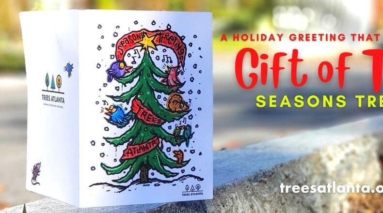 Trees Atlanta is helping the city of Doraville plant trees on Dec. 4 and 11. To help Trees Atlanta, order their Holiday Greeting Cards at treesatlanta.org/holiday. With each $25 donation, a year-old shade tree is planted by Trees Atlanta in honor of the recipient, and they will receive a Holiday Card illustrated by local artist R. Land. (Courtesy of Trees Atlanta)