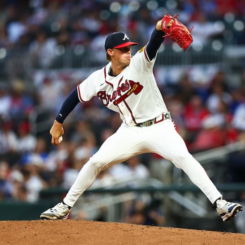 Atlanta Braves pitcher Hurston Waldrep delivers in the fifth inning of a baseball game against the St. Louis Cardinals, Thursday, July 2, 2026, in Atlanta. (AP Photo/Colin Hubbard)