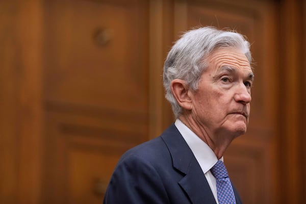 Federal Reserve Board Chairman Jerome Powell arrives for a hearing of the House Committee on Financial Services on Capitol Hill, Tuesday, June 24, 2025, in Washington. (AP Photo/Mark Schiefelbein)