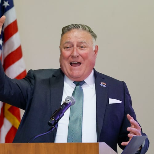 In this April 2025 file photo, Georgia Insurance Commissioner John King speaks at a town hall in Stonecrest. King is promoting Georgia Access, the state program for Affordable Care Act health insurance plans. Open enrollment began Saturday and runs through Jan. 15. (Miguel Martinez/AJC)