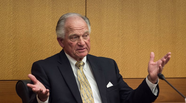 Waffle House Chairman Joe Rogers Jr. answers questions from the defense during Day 3 of the criminal trial at the Fulton County Courthouse on April 5, 2018. STEVE SCHAEFER / SPECIAL TO THE AJC