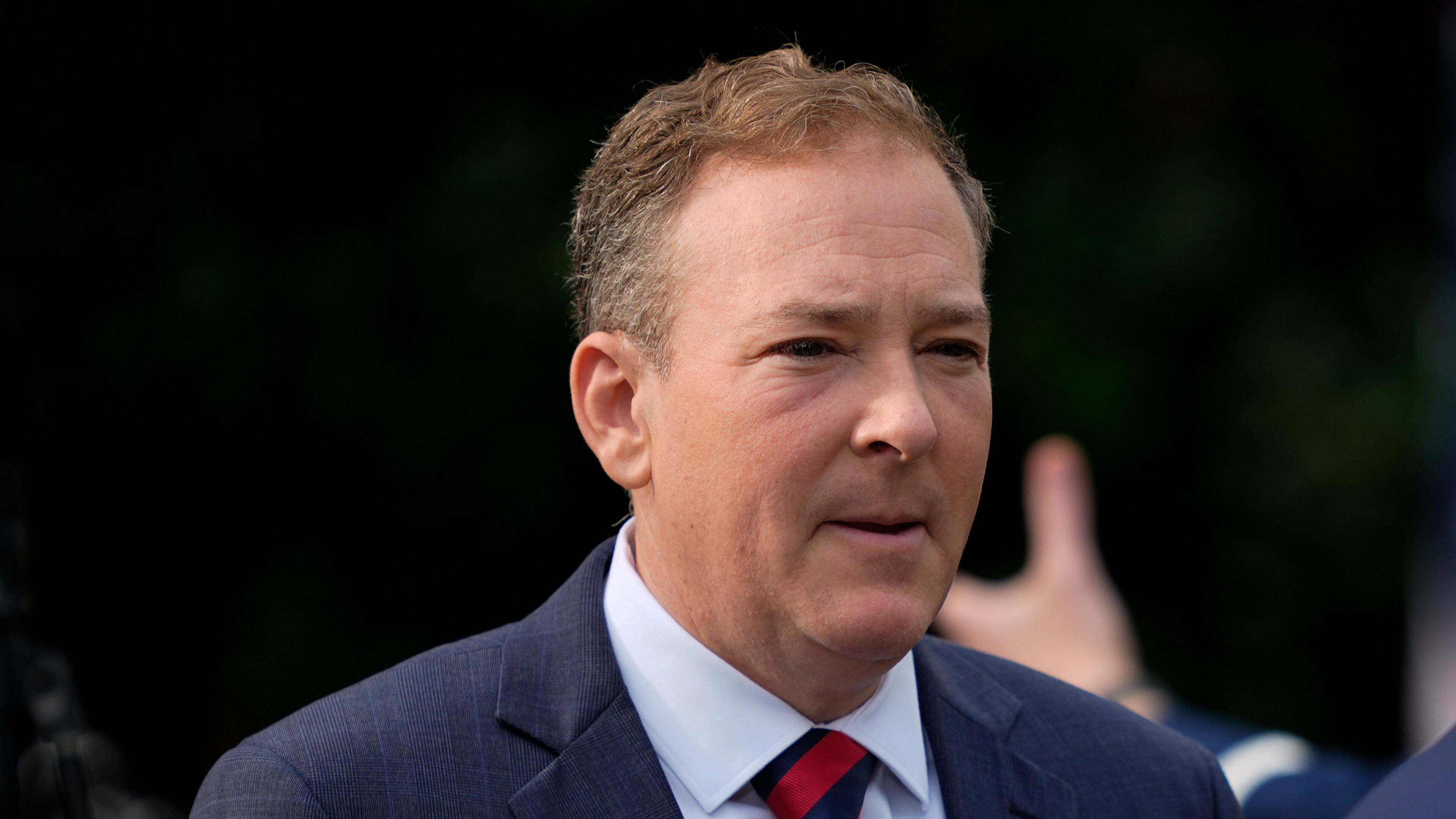 Environmental Protection Agency Administrator Lee Zeldin arrives for a ceremony in the Pentagon courtyard to commemorate the 24th anniversary of the 9/11 attacks, Thursday, Sept. 11, 2025, in Washington. (AP Photo/Julia Demaree Nikhinson)