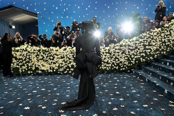 Rihanna attends The Metropolitan Museum of Art's Costume Institute benefit gala celebrating the opening of the "Superfine: Tailoring Black Style" exhibition on Monday, May 5, 2025, in New York. (Photo by Evan Agostini/Invision/AP)