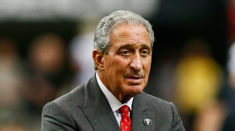 ATLANTA, GA - SEPTEMBER 07: Atlanta Falcons team owner, Arthur Blank, walks on the field during warm ups prior to the game against the New Orleans Saints at the Georgia Dome on September 7, 2014 in Atlanta, Georgia. (Photo by Kevin C. Cox/Getty Images) Falcons owner Arthur Blank is standing by Mike Smith and Thomas Dimitroff. (Kevin C. Cox/Getty Images)
