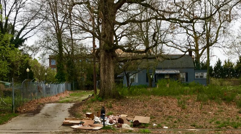 This is a portion of a tract on which developer LDG wants to build 244 “affordable housing” apartments. The project is strongly opposed by Avondale Estates’ commission and many residents. The property’s in unincorporated DeKalb County, but the Georgia Department of Juvenile Justice Building in the background belongs to Avondale. Bill Banks for the AJC