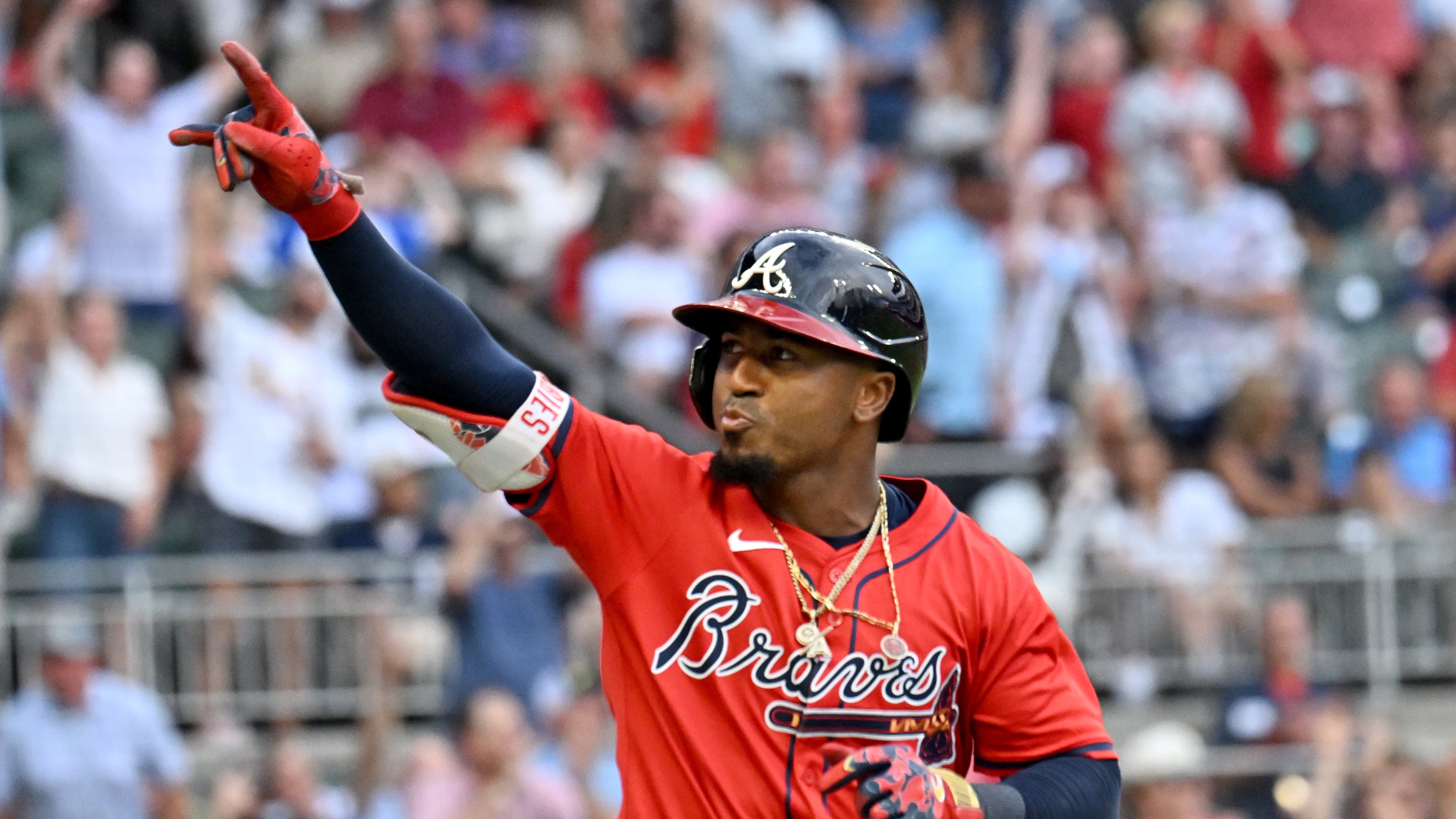 Atlanta Braves second base Ozzie Albies, amid his second consecutive underwhelming season, has an uncertain future with the only franchise he’s known. But if Albies has his way, he’ll be back for 2026 and perhaps even beyond that. (Hyosub Shin/AJC)