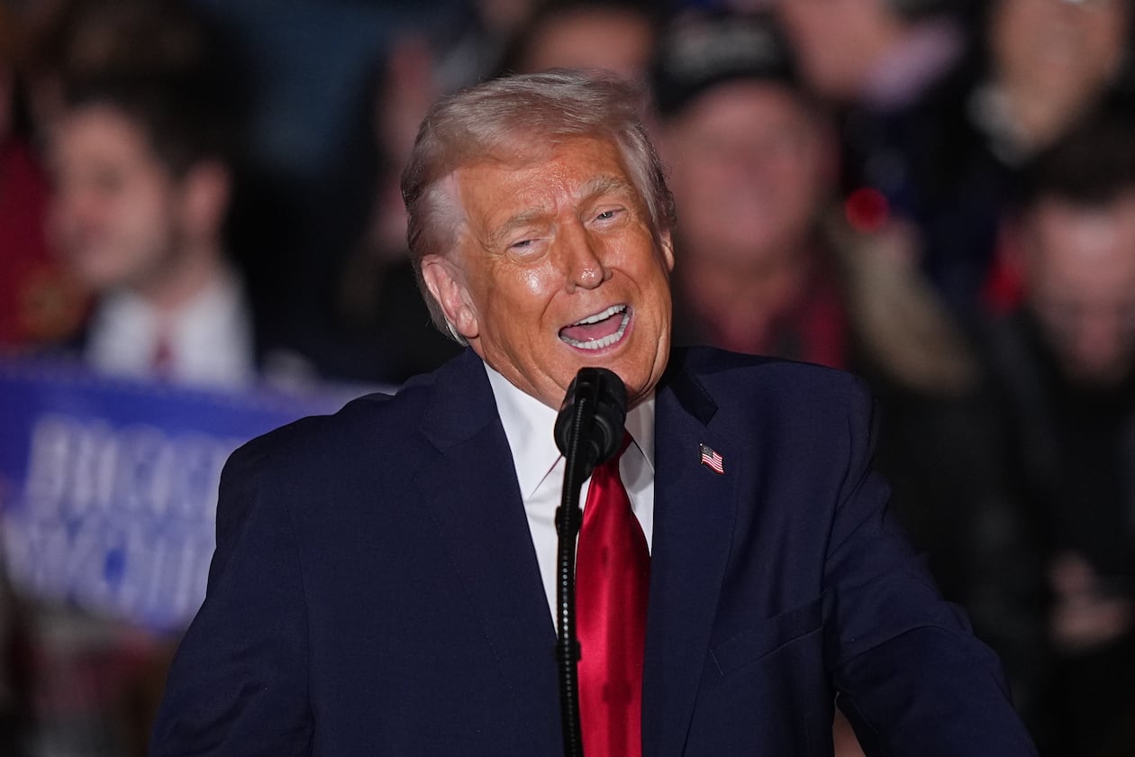 President Donald Trump speaks at the Mount Airy Casino Resort in Mount Pocono, Pa., Tuesday, Dec. 9, 2025. (AP Photo/Matt Rourke)