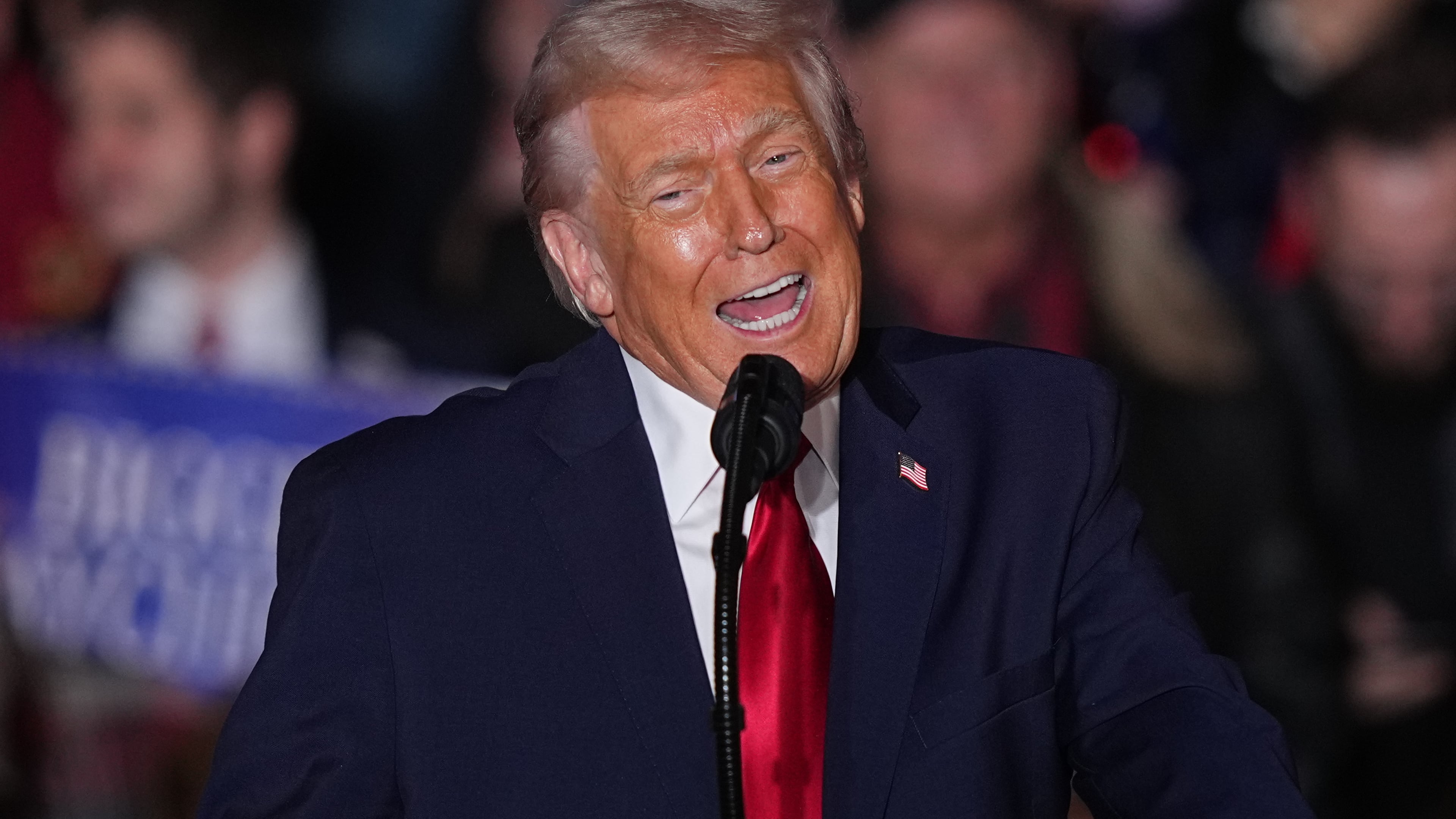 President Donald Trump speaks at the Mount Airy Casino Resort in Mount Pocono, Pa., Tuesday, Dec. 9, 2025. (AP Photo/Matt Rourke)