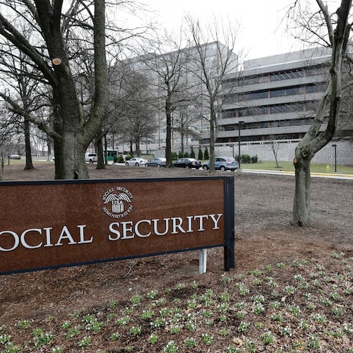 FILE - The Social Security Administration's main campus is seen in Woodlawn, Md., Jan. 11, 2013. (AP Photo/Patrick Semansky, File)